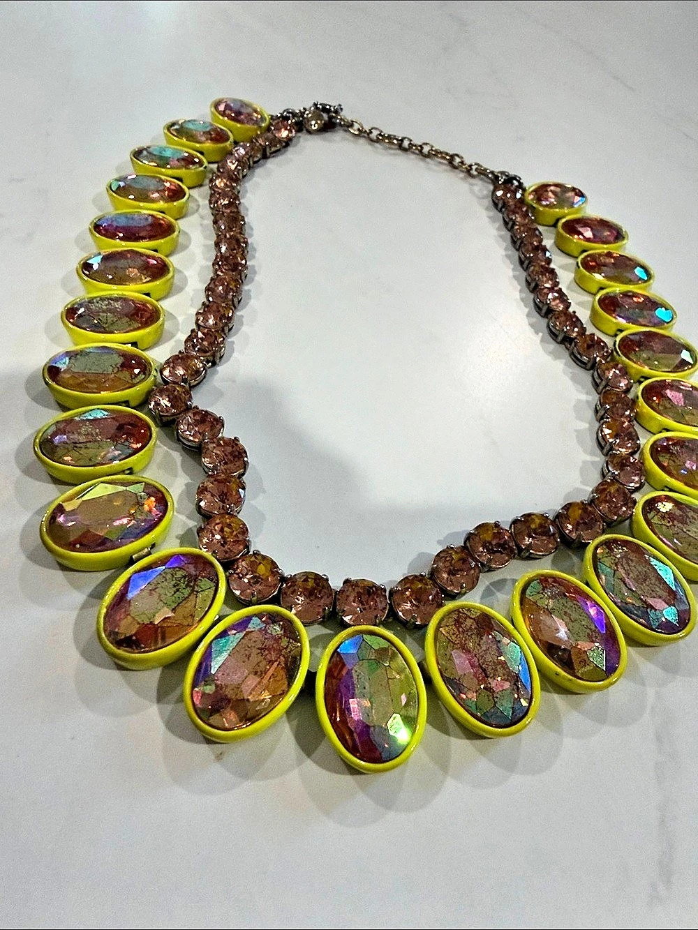 J.Crew Statement Necklace in Green & Brown